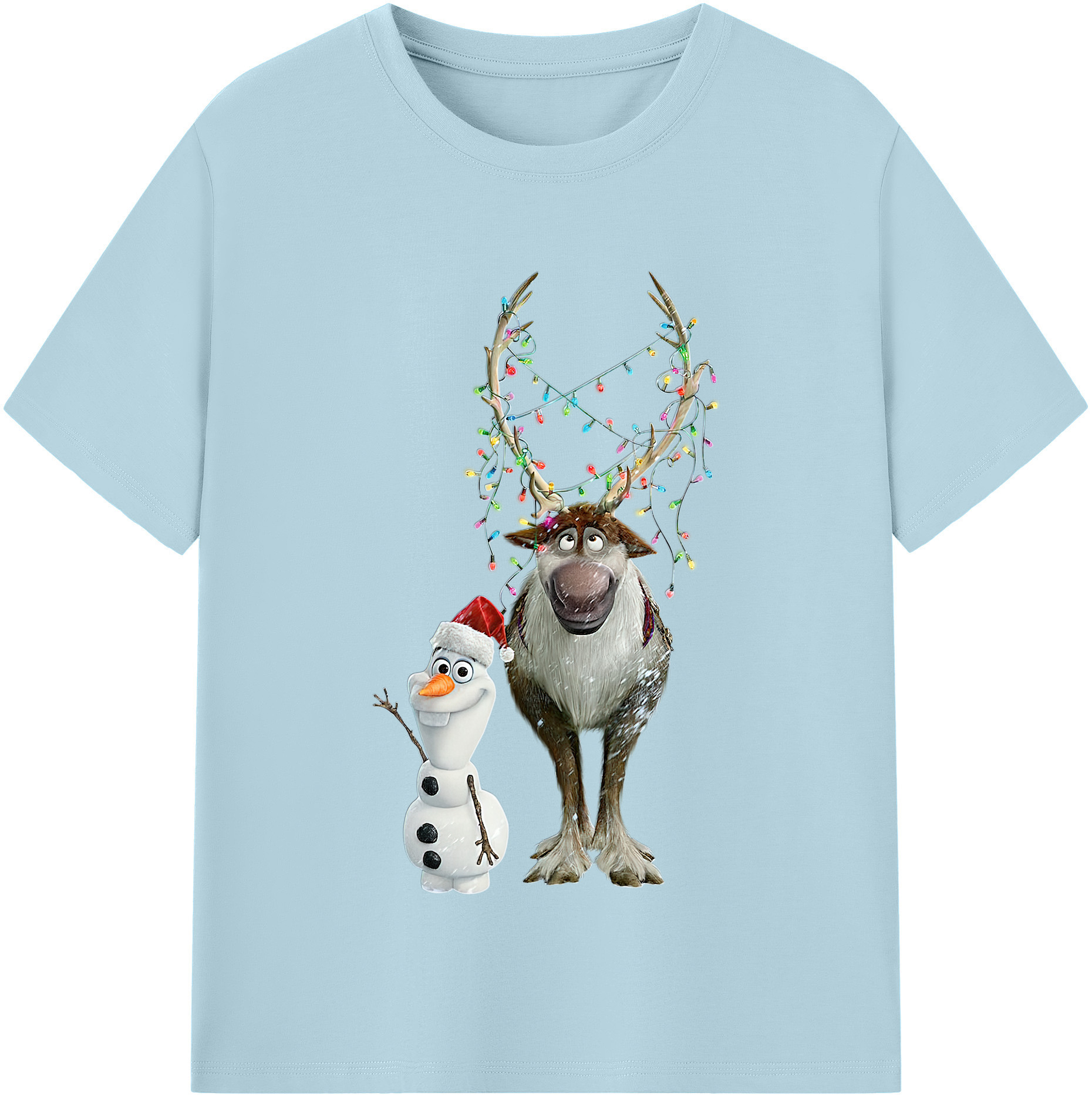 （画像用） アナと雪の女王 アンナ エルサ Frozen Anna Elsa 綿100％半袖Tシャツ（フロントプリント）